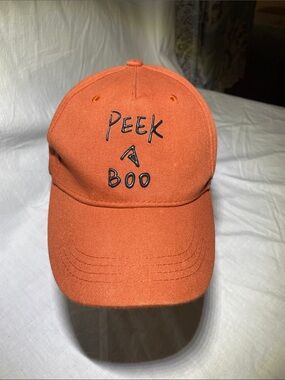 Peek A Boo Orange Baseball Cap for Women - Casual Embroidered Hat